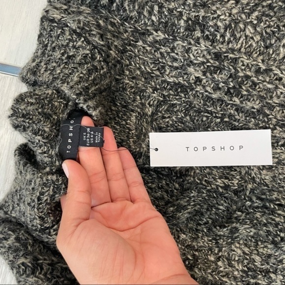 NWT Topshop Charcoal Cable Knit Sweater - Picture 5 of 13